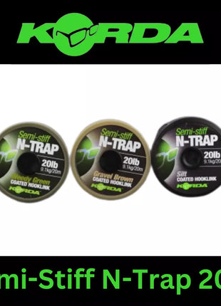 KORDA N-TRAP SEMI STIFF/SOFT Coated Braid 20m *All Ranges*
