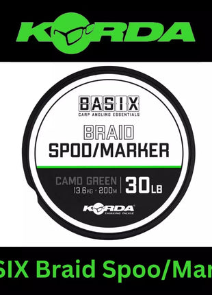 KORDA BASIX CAMP ANGLING ESSENTIALS BRAID SPOO/MAEKER CAMO GREEN