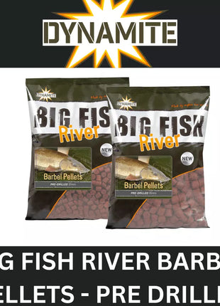 DYNAMITE BIG FISH RIVER BARBEL PELLETS PRE DRILLED 15mm 1.8kg