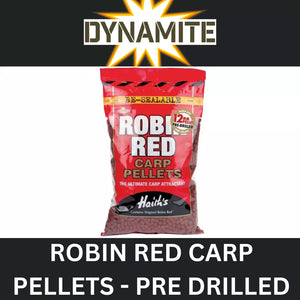 DYNAMITE HAITH’S ROBIN RED CARP PELLETS pre-drilled 12mm/8mm/6mm/4mm/2mm