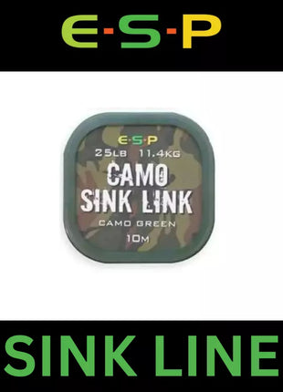 ESP CAMO SINK LINK CAMO GREEN 25lb 11.4kg 10m