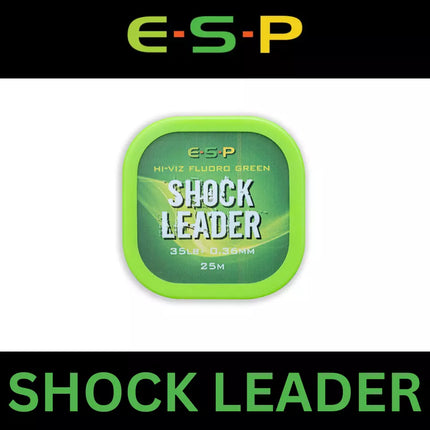 ESP SHOK LEADER HI-VIS FLURO GREEN 35lb 0.36mm 25m