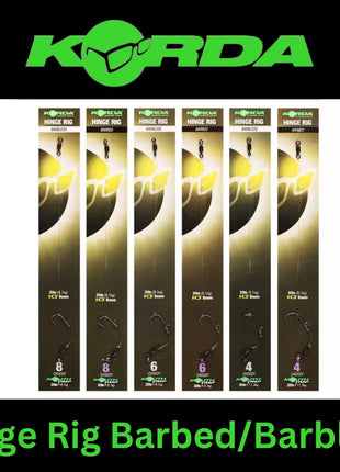 KORDA HINGE RIG BARBED & BARBLESS *All Sizes*