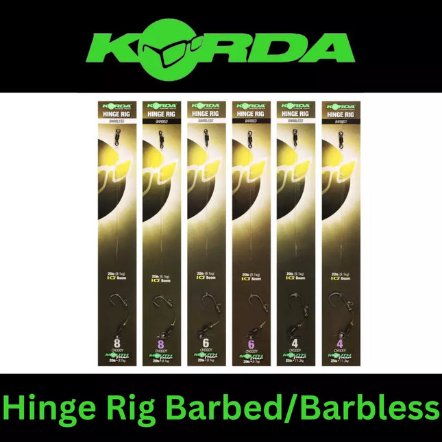 KORDA HINGE RIG BARBED & BARBLESS *All Sizes*