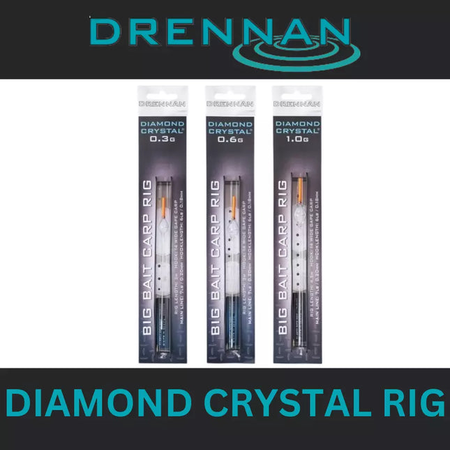 DRENNAN DIAMOND CRYSTAL RIG LENGTH: 3mm HOOK: 14 WIDE GAPE CARP 0.3g / 0.6g / 1.