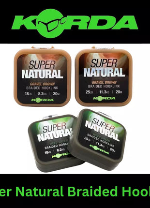 KORDA SUPERNATURAL 20m Braided Hooklink ALL COLOURS