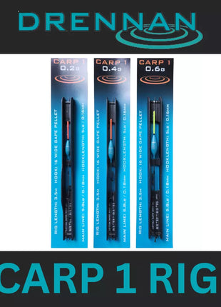 DRENNAN CARP 1 RIG LENGTH: 3.5mm HOOK: 16 WIDE GAPE PELLET 0.4g / 0.2g / 0.6g /