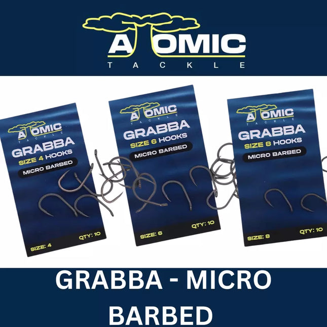 Atomic Tackle Grabba Micro Barbed Size 4, 6 & 8