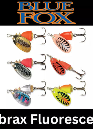BLUE FOX Vibrax Fluorescent Spinner - Lure Fishing - Size 4