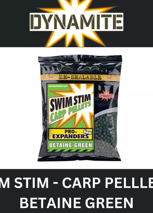 DYNAMITE SWIM STIM CARP PELLETS PRO EXPANDERS BETAINE GREEN 4mm