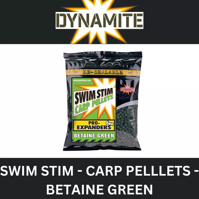 DYNAMITE SWIM STIM CARP PELLETS PRO EXPANDERS BETAINE GREEN 4mm