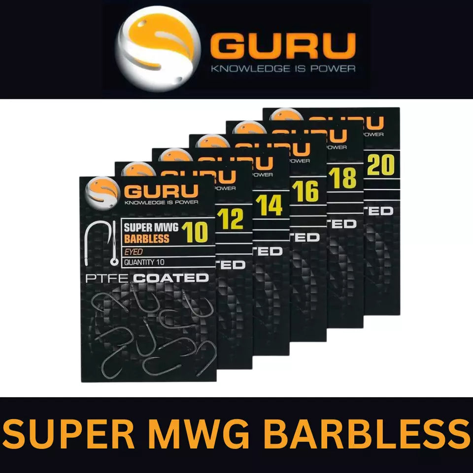 GURU SUPER MWG BARBLESS EYED PTFE COATED 10/12/14/16/18/20