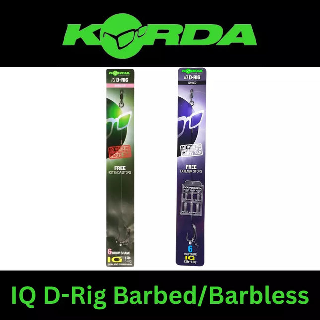 KORDA IQ D-RIG BARBED & BARBLESS *All Sizes*