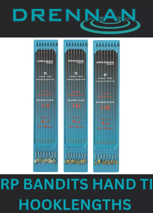 DRENNAN CARP BANDITS HAND TIED HOOKLENGTHS BARBLESS *All Sizes*