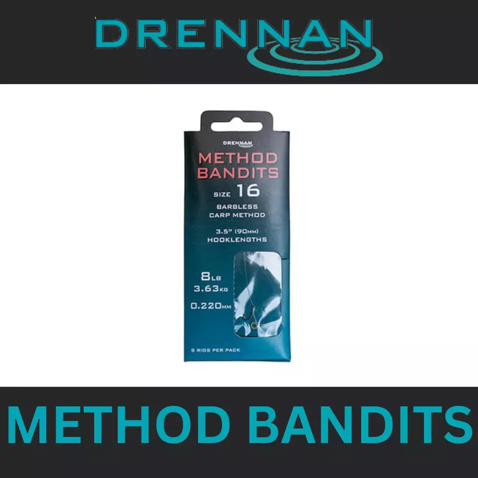 DRENNAN METHOD BANDITS BARBLESS CARP METHOD SIZE 8 / 10 / 14 / 16