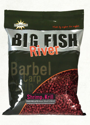 Dynamite Big Fish River Shrimp & Krill Feed Pellets (4mm, 6mm & 8mm) by Billing Tackle