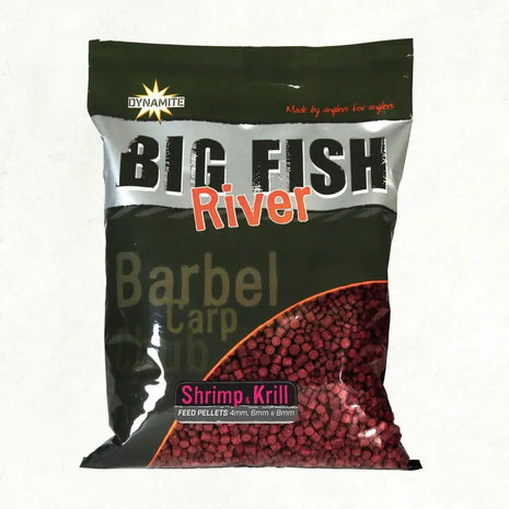Dynamite Big Fish River Shrimp & Krill Feed Pellets (4mm, 6mm & 8mm) by Billing Tackle