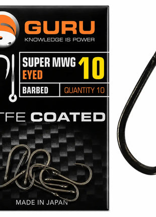 Guru PTFE Coated Super MWG Eyed (Barbed) | ALL SIZES by Billing Tackle