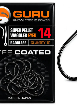 Guru Super Pellet Waggler Eyed Barbless PTFE Coated | ALL SIZES by Billing Tackle