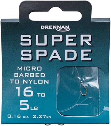 Drennan Super Spade Micro Barbed to Nylon by Billing Tackle