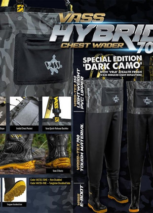 Vass Hybrid 700 Chest Wader - Dark Camo