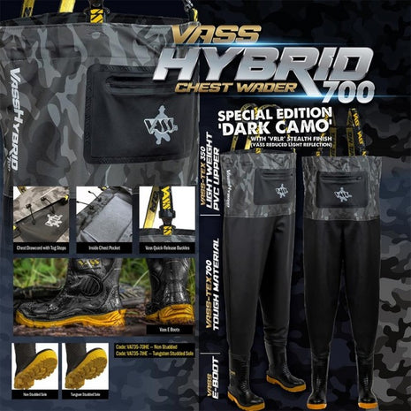 Vass Hybrid 700 Chest Wader - Dark Camo