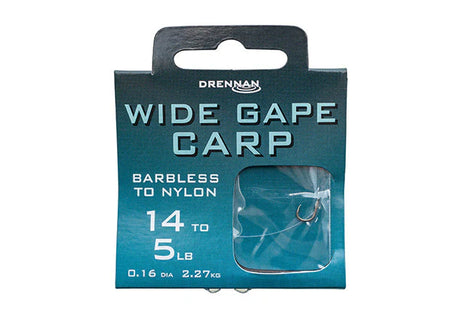 Drennan Wide Gape Carp Barbless to Nylon by Billing Tackle