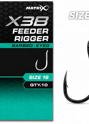 Matrix X3B Feeder Rigger Barbed - Eyed by Billing Tackle